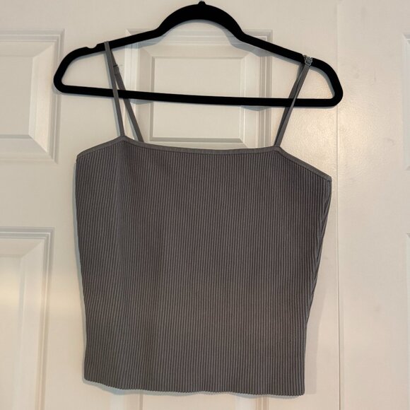 Aritzia Babaton Sculpt Knit Cami Tank Sz L Pewter Grey - Picture 2 of 4